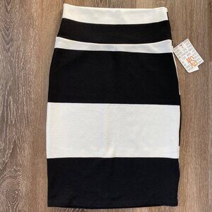 LuLaRoe Womens Black & White Striped Pencil Skirt XS NWT
